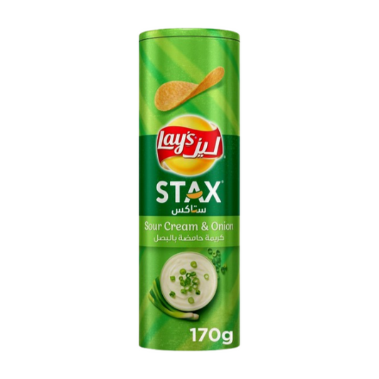 Lays Stax Sour Cream and Onion Potato Crisps 170g