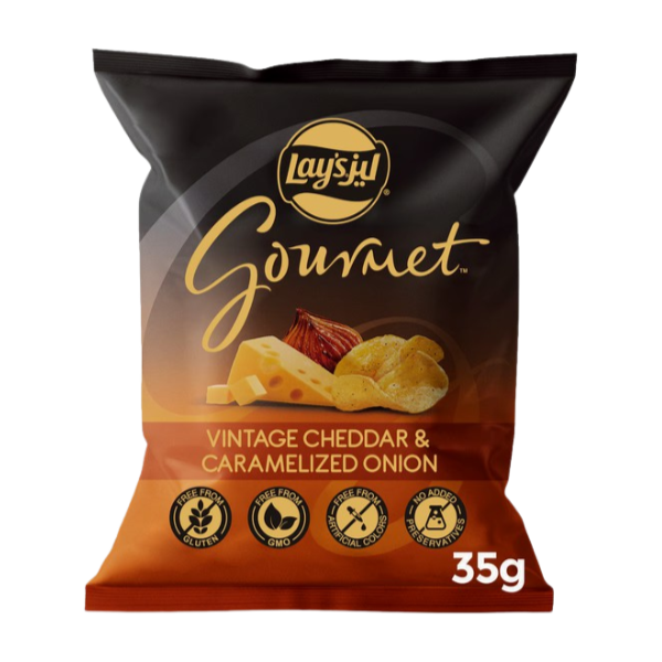 Lays Gourmet Vintage Cheddar & Caramalized Onion 35g