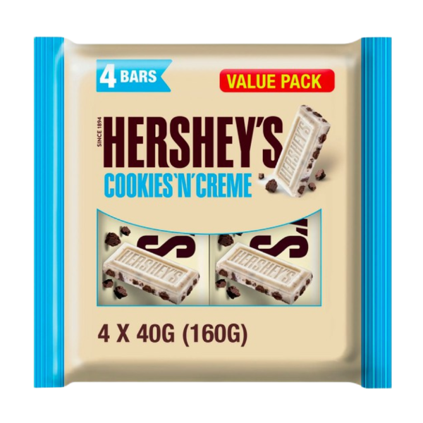 Hershey's Cookies N Creme Chocolate Bar 40g Pack of 4