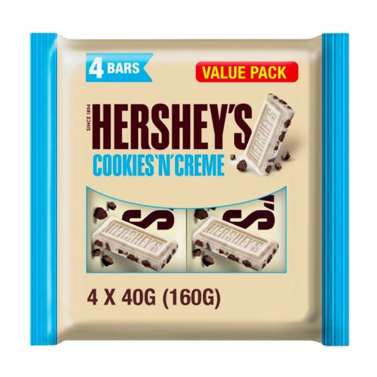 Hershey's Cookies N Creme Chocolate Bar 40g Pack of 4